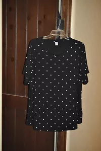 Old Navy Black with White Polka Dot Luxe Tee- XXL - Picture 1 of 4