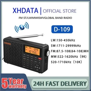 XHDATA D-109 Portable Rechargeable Digital Radio FM ST Bluetooth Player Alarm - Picture 1 of 19