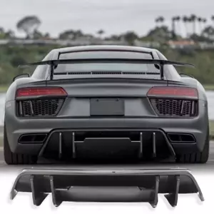 Carbon Fiber Rear Bumper Diffuser Lip Spoiler For Audi R8 17-18 Vorsteiner Style - Picture 1 of 7