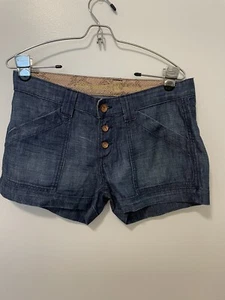 Rich & Skinny Women's SZ 27 Size 4 Blue Denim Button Fly Pockets Mom Shorts - Picture 1 of 8