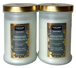2-Tuscany Candles Limited Edition Frosted Botanicals Eucalyptus & Sage Soy Blend - Picture 1 of 1