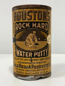 Vintage Advertising Water putty can Houston's Gold Medal Products collectible - Picture 1 of 7