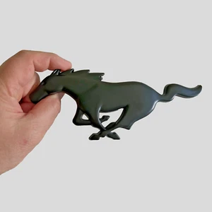 Mustang Front Grille Emblem Or Rear Running Horse Black 8 Inch Logo Pony Badge - Picture 1 of 3
