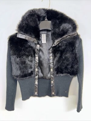 Guess Faux Fur Sweater Jacket Girls (Size M/10-12) - Image 1 of 4