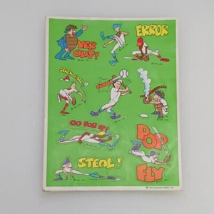 1983 Hallmark Baseball Sticker Sheets Vtg Cartoon Plays Action Old School NOS - Picture 1 of 7