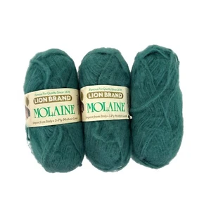 Lion Brand MOLAINE Teal Yarn Acrylic Italy 1.4 oz 3 ply AT533 Lot of 3 - Picture 1 of 6