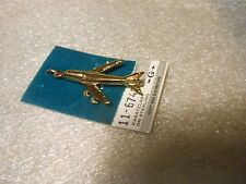 Gold Plated Sterling Silver 747 Jumbo Jet Airplane Charm New Old Stock