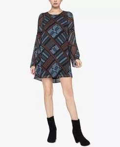 BCBG Patchwork Dress Sz Medium Boho Whimsigoth Fairy Grunge Long Sleeve Y2K 90s - Picture 1 of 12