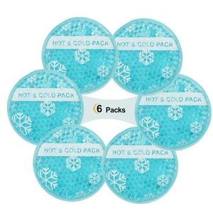 OLESILK Small Hot Cold 6 Packs Reusable Round Gel Beads Ice Pack with Cloth B... - Picture 1 of 8