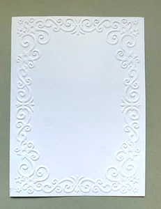 Embossed Card / Topper. FRAME design White x 6 ...300gsm. ...(H) - Picture 1 of 1