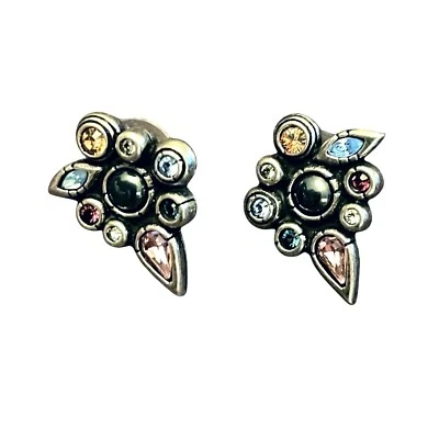 Pendientes Patricia Locke Tono Plata Hechos a Mano Multicolor Cristal Nuevos con Etiquetas Foto 1 de 4