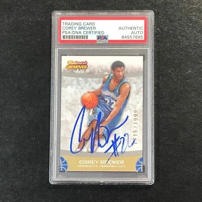 2007-08 Topps Trademark Moves #55 Corey Brewer Signed Card AUTO PSA Slabbed RC T - Image 1 of 2
