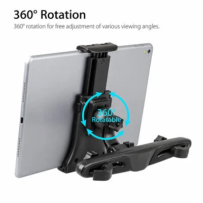 360° Car Back Seat Headrest Mount Holder Stand for 4-12Inch Phone Tablet PC iPad - Image 1 of 4