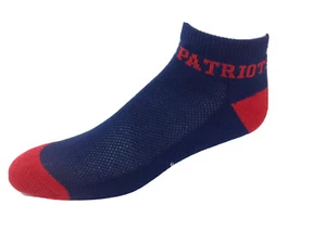 New England Patriots Navy & Red Deuce Money No Show Ankle Socks - Picture 1 of 4