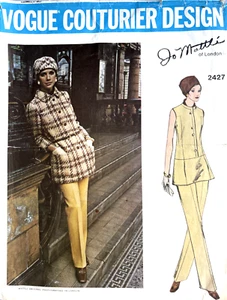 1970's VOGUE Couturier Design Misses' Suit Jo Mattly Pattern 2427 Size 8 - Picture 1 of 2