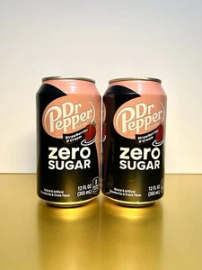 〽️New Limited Edition Dr Pepper Zero Sugar Strawberries & Cream Soda (2 Cans) - Picture 1 of 2