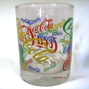 1987 Indiana Glass Company Coca-Cola vetro multicolore fondo pesante - Foto 1 di 9
