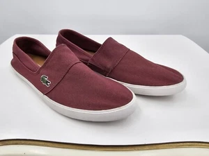 Lacoste Ortholite women's Marice TRC Canvas 8.5 slip-ons Dark Red - Picture 1 of 6