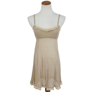 Anthropologie x Eloise beige Spitze Häkelbesatz Camisole Nachthemd Schlupfkleid - Bild 1 von 13