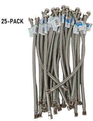 (25 PACK) Plumbshop 20" 3/8" Comp x 1/2" FIP Braided Faucet Connector PLS1-20A