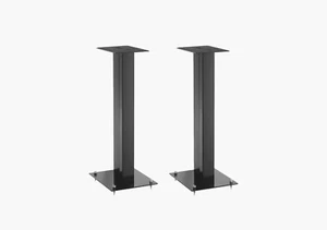 Pair of Triangle S02 Speaker Stands Cable Routing Adjustable Spikes Black White - Picture 1 of 6
