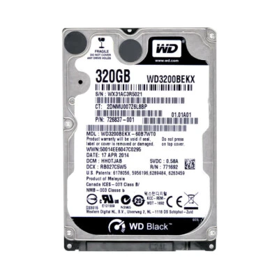 Western Digital 320GB WD3200BEKX 7200RPM 16MB SATA 2.5" Laptop Hard Disk Drive - Image 1 of 4