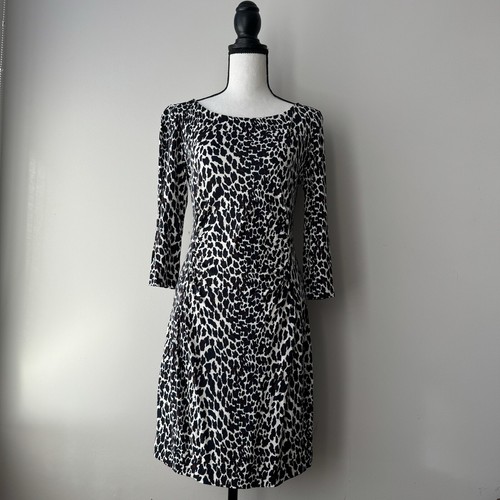 Abito Tory Burch bianco stampa multi animalier 100% rayon increspato taglia S