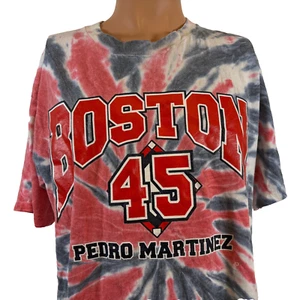 Vintage Y2K Pedro Martinez T Shirt Mens L Boston Red Sox Tie Dye MLB Baseball - Picture 1 of 6