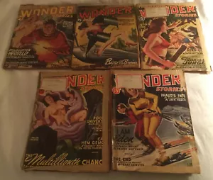 5 Issues Thrilling Wonder Stories Pulp SF Magazine 1946 Winter Spr Sum Fall Dec - Foto 1 di 12