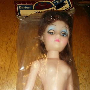 Darice 13" Fragrance Doll Brunette Plastic Vintage Craft Doll - Picture 1 of 5