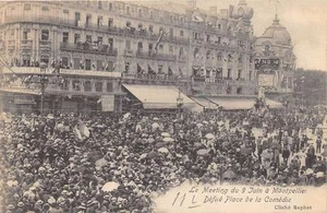 CPA 34 MONTPELLIER TREFFEN VOM 9. JUNI IN MONTPELLIER DIE PARADE PLACE DE LA COMEDIE - Bild 1 von 1