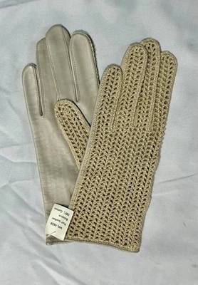 Guantes de conducción vintage Kislav Boxlav nuevos con etiquetas de cuero a ganchillo talla 7,5 hechos en Francia Foto 1 de 4