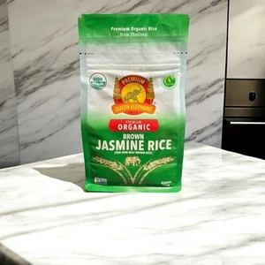 Queen Elephant Premium Organic Brown Jasmine Rice Gluten Free 32 oz Exp 6/26/25 - Picture 1 of 7