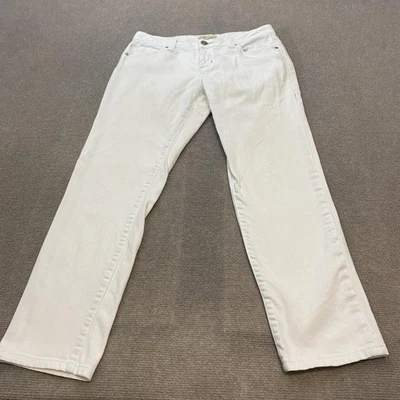 Cabi Jeans Womens 6 White Straight Leg Stretch Embroidered Pockets Style 336 - Image 1 of 4