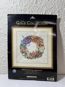 Dimensions Gold Collection Wreath All Seasons Cross Stitch Karen Avery 35040 NEW - Picture 1 of 5