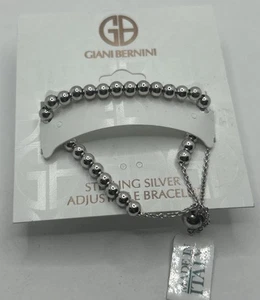 Giani Bernini Sterling Silver Beaded Bolo Adjustable Slide Bracelet-NWT - Picture 1 of 5