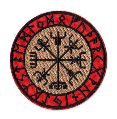 Vegvisir Patch  Icelandic Magical Stave Viking Odin Compass Norse Mythology Logo - Image 1 of 2