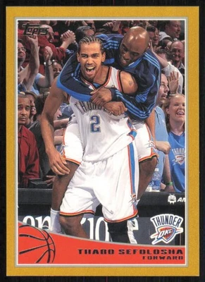 2009 TOPPS THABO SEFOLOSHA 214 MINT GOLD BASKETBALL OKLAHOMA CITY THUNDER - Image 1 of 2