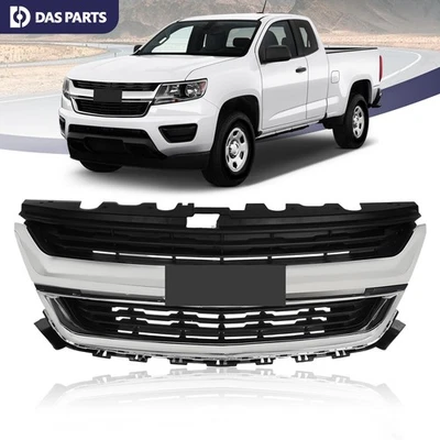 For 2015-2020 Chevrolet Colorado Front Bumper Upper Grille Black W/ Chrome Trims Foto 1 de 4