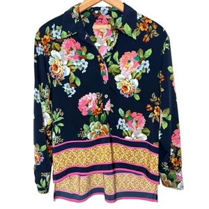 Ellen Tracy Floral Mixed Print Tunic Size Medium - Picture 1 of 12