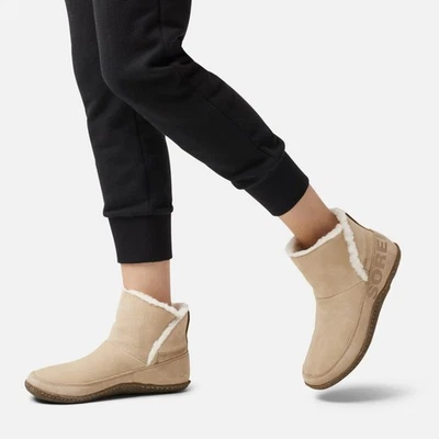 Sorel Women's Nakiska British Tan Suede Sherpa Lined Bootie Slipper - Size 8 - Image 1 of 4