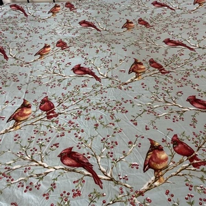 Pottery Barn WINTERVOGEL Queen/Komplettes Bettwäscheset 2 Kissenbezüge Kardinal Beeren Urlaub - Bild 1 von 12