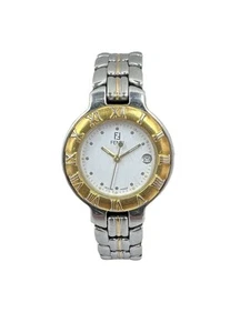 Authentic Fendi 900L Quartz Two Tone Stainless White Dial Roman Bezel Watch - Picture 1 of 5