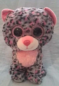Ty Beanie Boos Leopard 9" Glitzeraugen lila/pink/grau - Bild 1 von 5