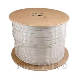 RG6 3GHz Coaxial Coax Cable - HDTV Satellite Cable TV CATV SATV 1000FT - White - Picture 1 of 1