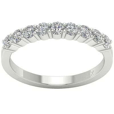 Engagement Ring 9 Stone Natural Diamond VS1 E 1.01 Carat 14K White Gold 3.10mm - Image 1 of 4