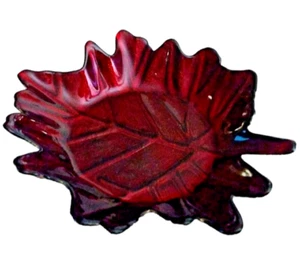 Weinrot Ahornblatt Dekor/Süßigkeiten/Minze Schale/Löffelablage/Kerzenhalter Akzeptabel - Bild 1 von 7
