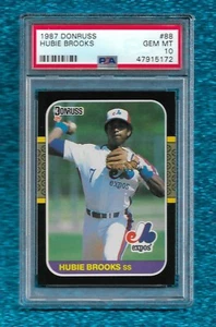 1987 DONRUSS #88 HUBIE BROOKS PSA 10 GEM MINT POP 3 MONTREAL EXPOS NEW YORK METS - Picture 1 of 1