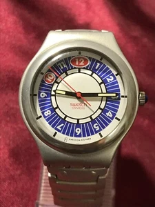 Orologio SWATCH Irony Big PREPPIE (YGS1001)-Metallo di base-Blu/Rosso/Argento - Foto 1 di 8