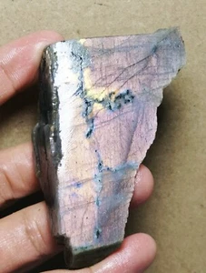 One Side Polished Nice Purple Flash Labradorite Slab Spectrolite Reiki Stone - Picture 1 of 11